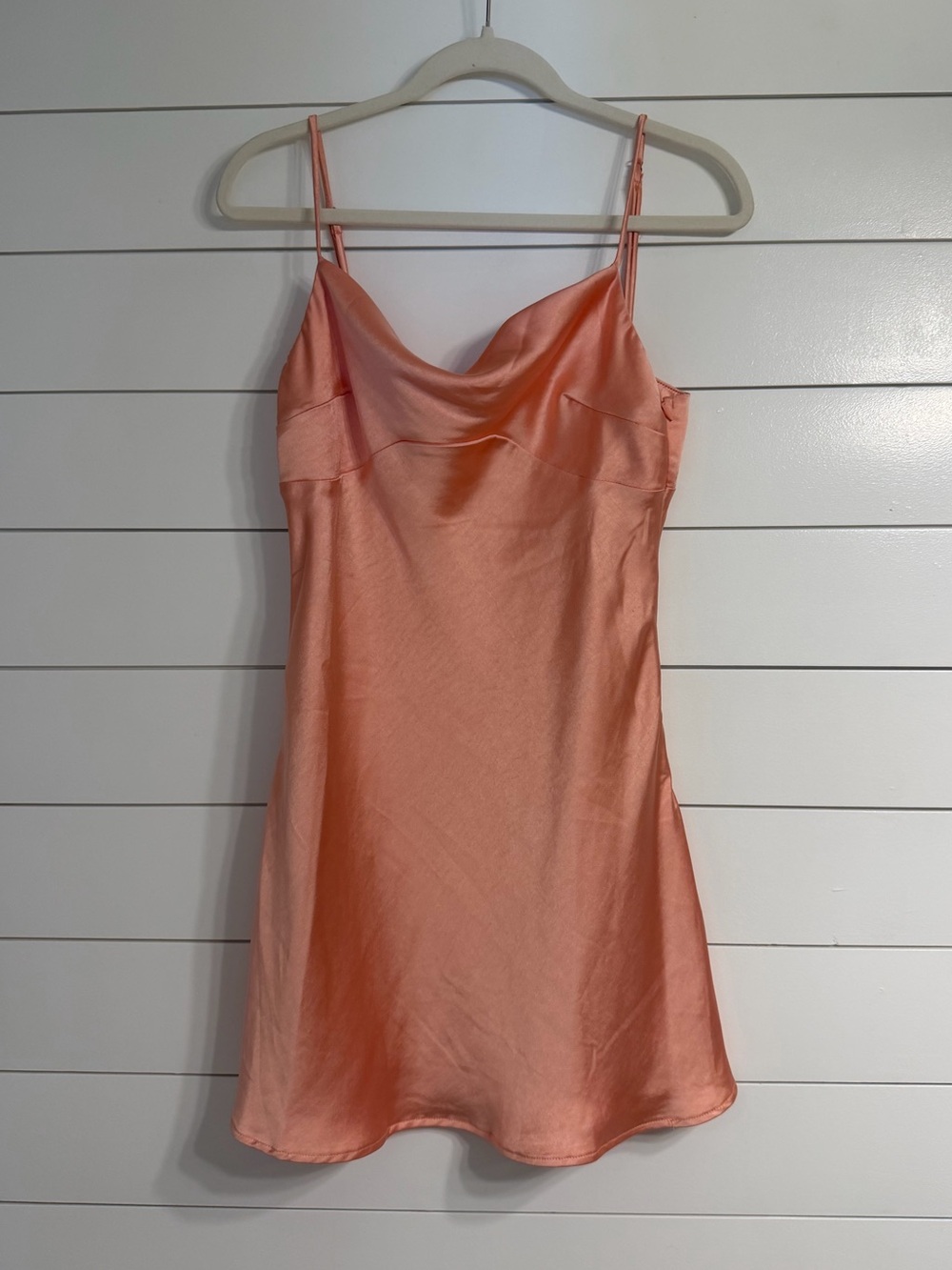 Princess Polly Peach Satin Slip Dress with Cowl Neck
